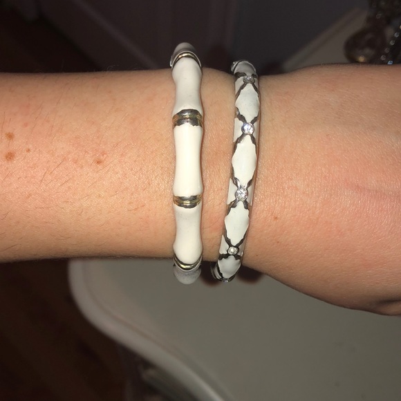 White and silver bangles - Picture 1 of 3